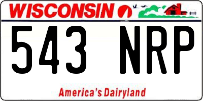 WI license plate 543NRP