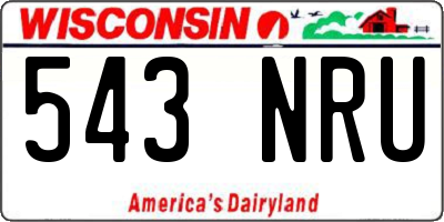 WI license plate 543NRU