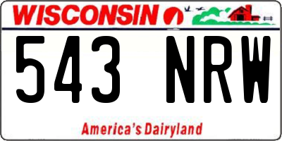 WI license plate 543NRW