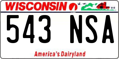 WI license plate 543NSA