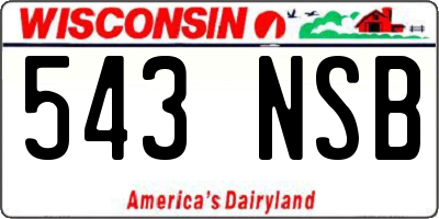 WI license plate 543NSB