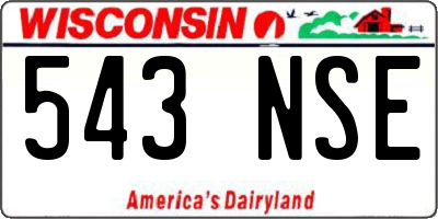 WI license plate 543NSE