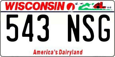 WI license plate 543NSG