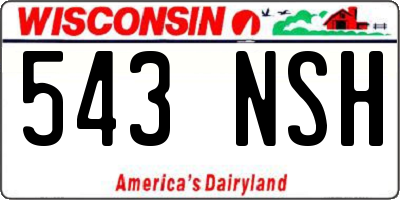 WI license plate 543NSH