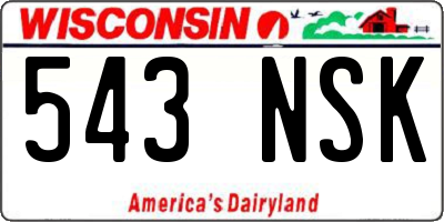 WI license plate 543NSK