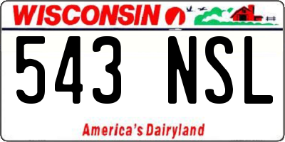 WI license plate 543NSL