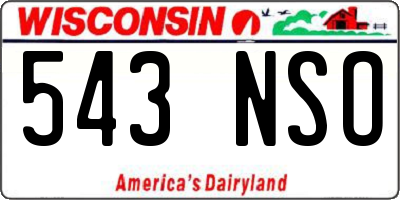 WI license plate 543NSO