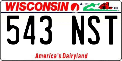 WI license plate 543NST