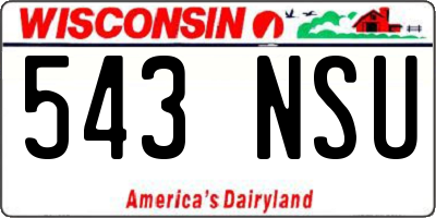 WI license plate 543NSU