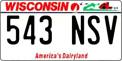 WI license plate 543NSV