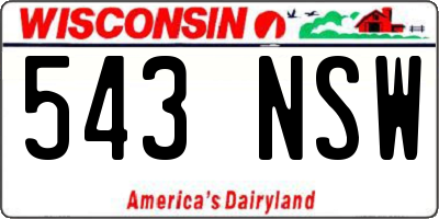 WI license plate 543NSW