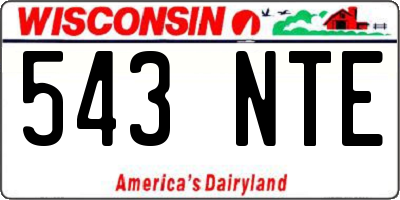 WI license plate 543NTE