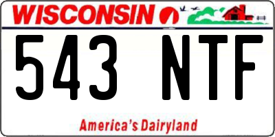 WI license plate 543NTF