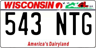 WI license plate 543NTG