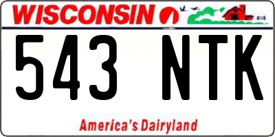 WI license plate 543NTK