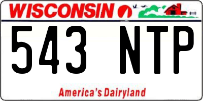 WI license plate 543NTP