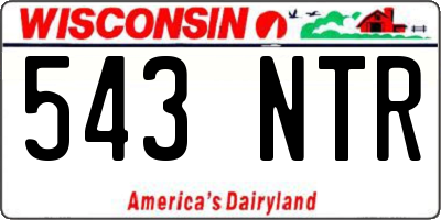 WI license plate 543NTR