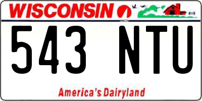 WI license plate 543NTU