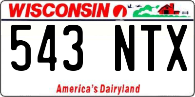 WI license plate 543NTX