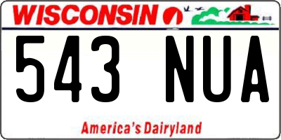 WI license plate 543NUA