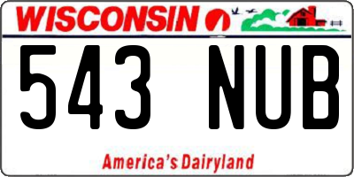 WI license plate 543NUB