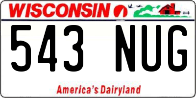WI license plate 543NUG
