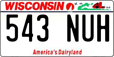 WI license plate 543NUH