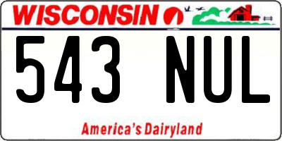 WI license plate 543NUL