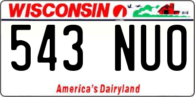 WI license plate 543NUO