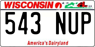 WI license plate 543NUP