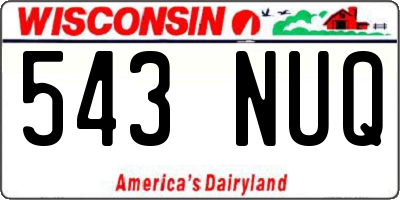 WI license plate 543NUQ