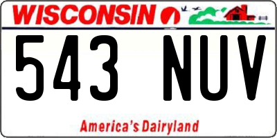 WI license plate 543NUV