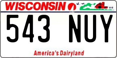 WI license plate 543NUY