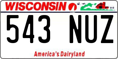 WI license plate 543NUZ