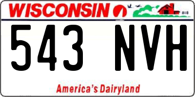 WI license plate 543NVH