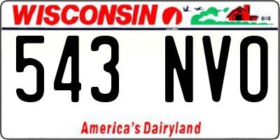 WI license plate 543NVO