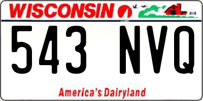 WI license plate 543NVQ