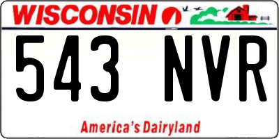 WI license plate 543NVR
