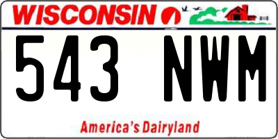 WI license plate 543NWM