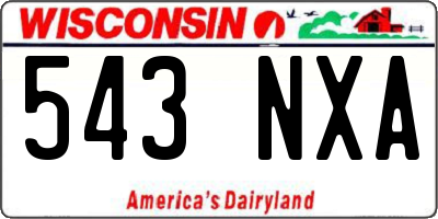 WI license plate 543NXA