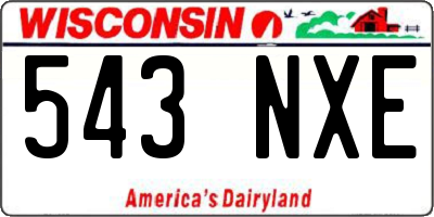 WI license plate 543NXE