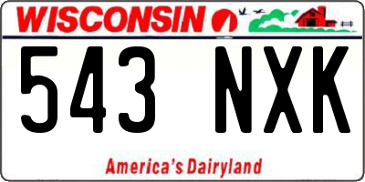 WI license plate 543NXK