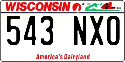 WI license plate 543NXO