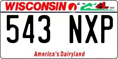 WI license plate 543NXP