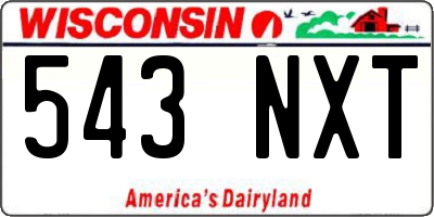WI license plate 543NXT