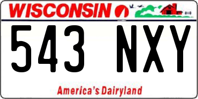 WI license plate 543NXY