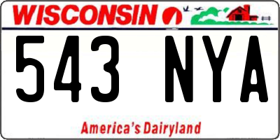 WI license plate 543NYA