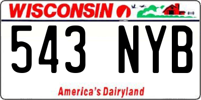 WI license plate 543NYB