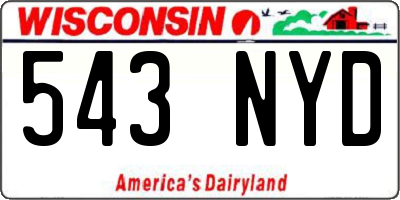 WI license plate 543NYD
