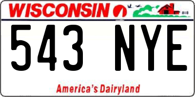 WI license plate 543NYE